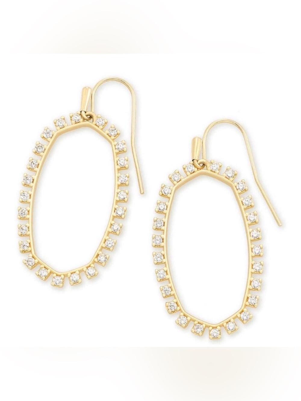 New Kendra Scott Elle Open Frame Crystal Drop Earrings In gold‎